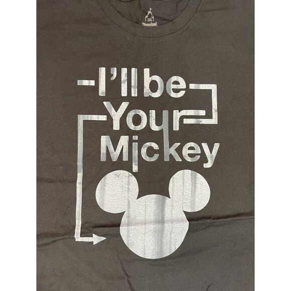 Disney I'll Be Your Mickey Graphic T-shirt Men Adult XXL Black Short Sleeve NWT - Picture 2 of 6
